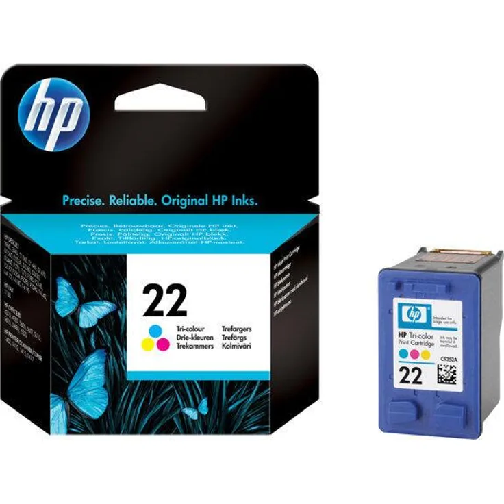 HP Original 22 Druckerpatrone cyan magenta gelb 165 Seiten 5ml (C9352AE#301)