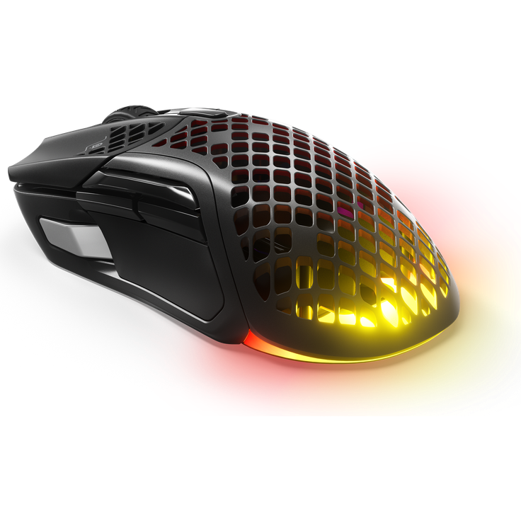Steelseries Aerox 5 Wireless Gaming-Maus Kabellos, Bluetooth Optisch Schwarz 9 Tasten 18000 dpi Beleuchtet, Wiederaufladbar (62406) – Bild 2