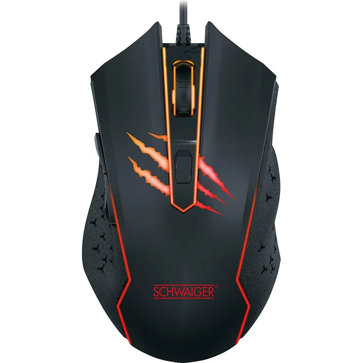SCHWAIGER -GM3000- Gaming Maus | RGB Beleuchtung | Computer Maus mit Kabel und ernonomischer Form | mit 6 Tasten | schwarz | extra leicht – Bild 1