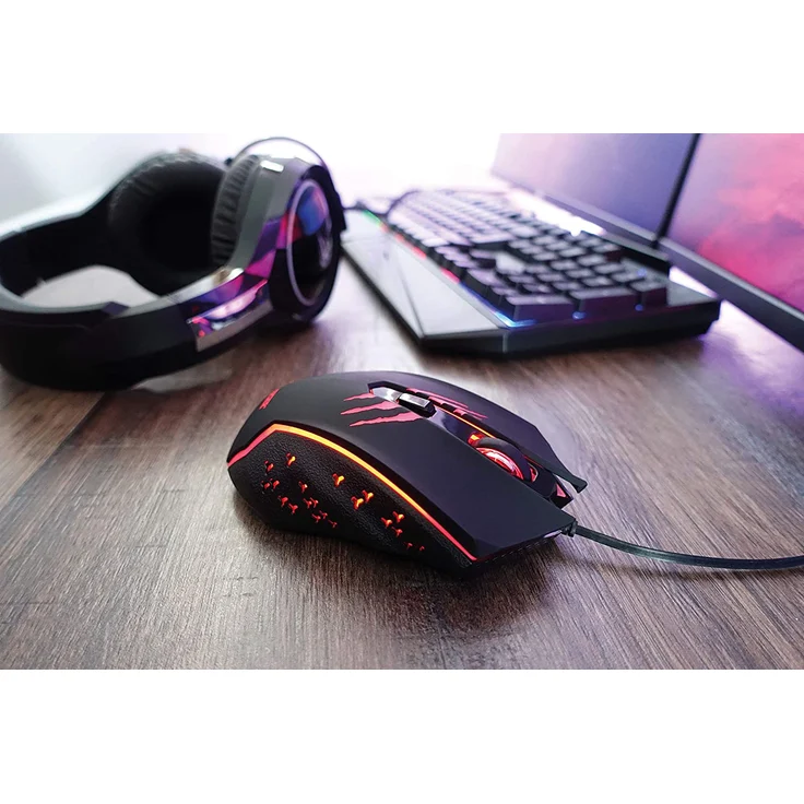 SCHWAIGER -GM3000- Gaming Maus | RGB Beleuchtung | Computer Maus mit Kabel und ernonomischer Form | mit 6 Tasten | schwarz | extra leicht – Bild 3