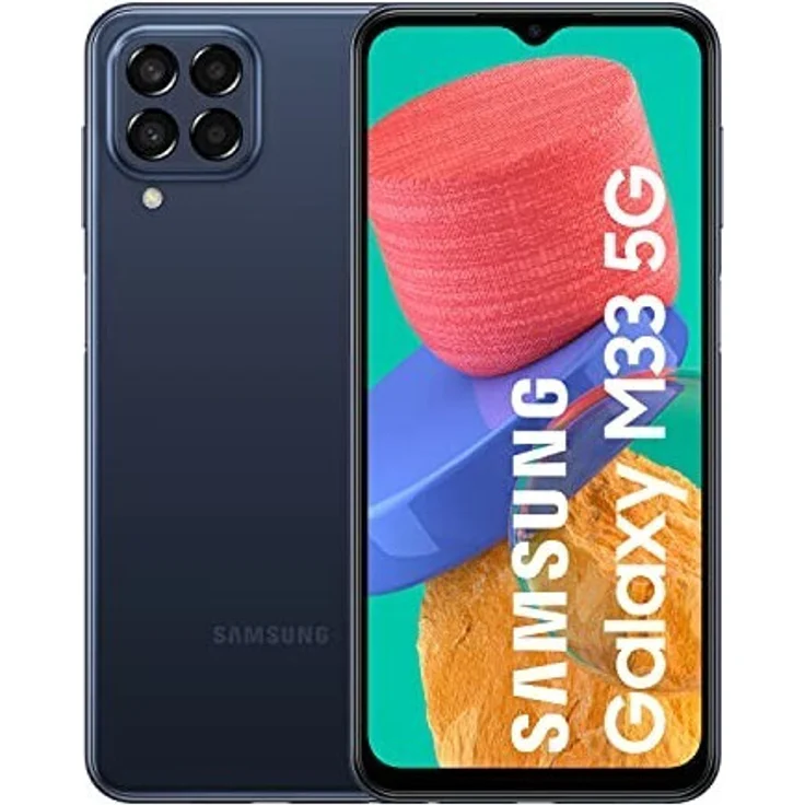Samsung Galaxy M33 5G Smartphone 16,76cm (6,6 Zoll) TFT-Display, 128GB interner Speicher, 6GB RAM, Dual-SIM, Android 12, Dark Blue – Bild 1