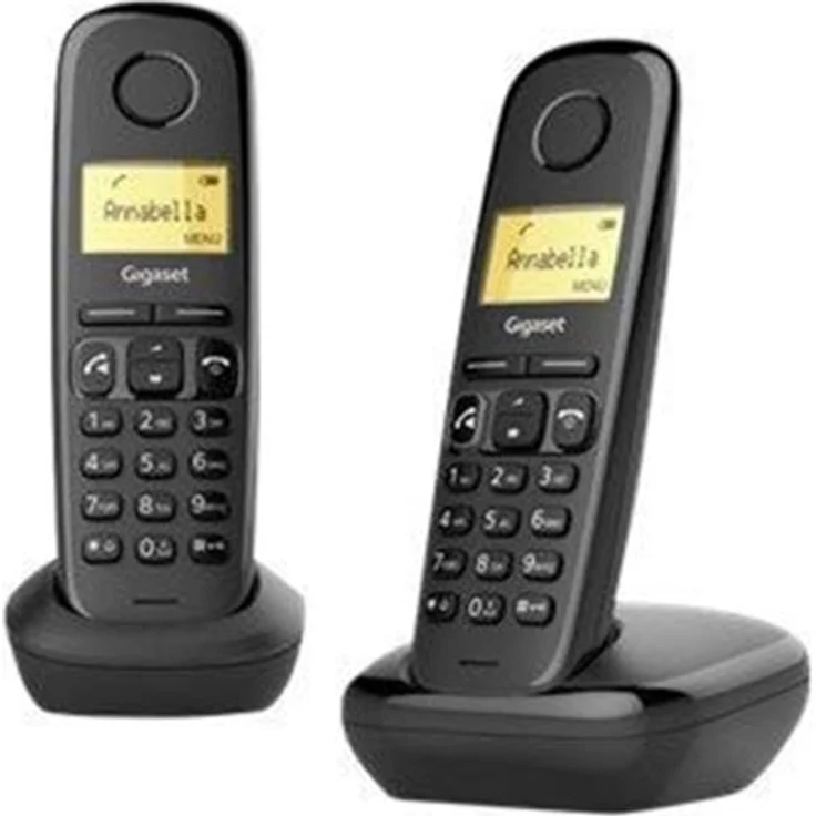 Gigaset A270 Duo Schnurlostelefon mit Rufnummernanzeige + zusätzliches Handset, DECT/GAP, schwarz – Bild 1