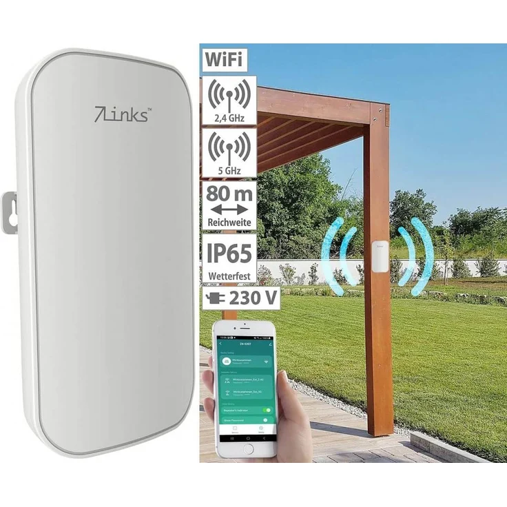 7links WLR-1230 WLAN-Repeater Outdoor Garten Empfang Verstärker Smart-Life-System ELESION – Bild 5