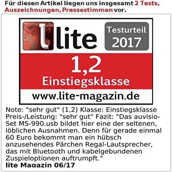 auvisio MSS-90.usb Lautsprecher Holz Gehäuse Aktiver Stereo-Regallautsprecher Bluetooth