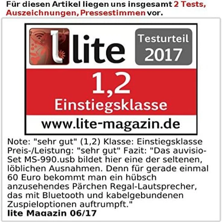 auvisio MSS-90.usb Lautsprecher Holz Gehäuse Aktiver Stereo-Regallautsprecher Bluetooth – Bild 1