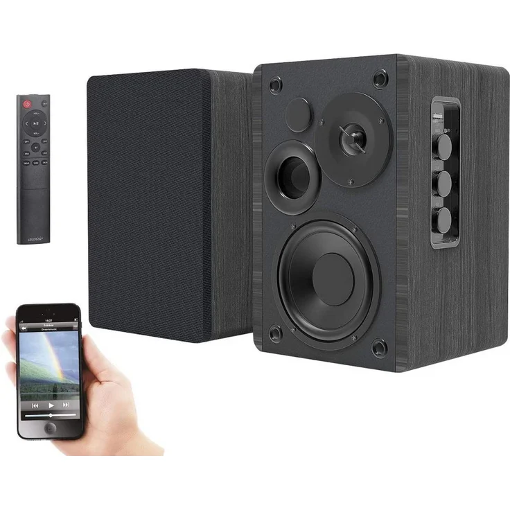 auvisio MSS-95.usb Aktives Stereo-Regallautsprecher-Set Holz-Gehäuse Bluetooth 5 120 W Box Soundbox – Bild 1