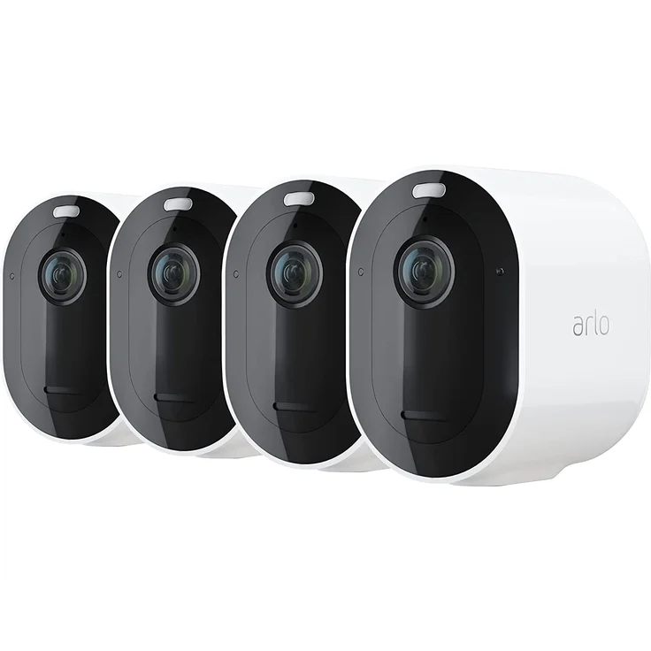 Arlo Pro 4 2K IP Überwachungskamera Außen 4er Set, Kabellos, Licht, Farb-Nachtsicht, Bewegungsmelder, Sirene, kein Hub benötigt, weiß – Bild 1