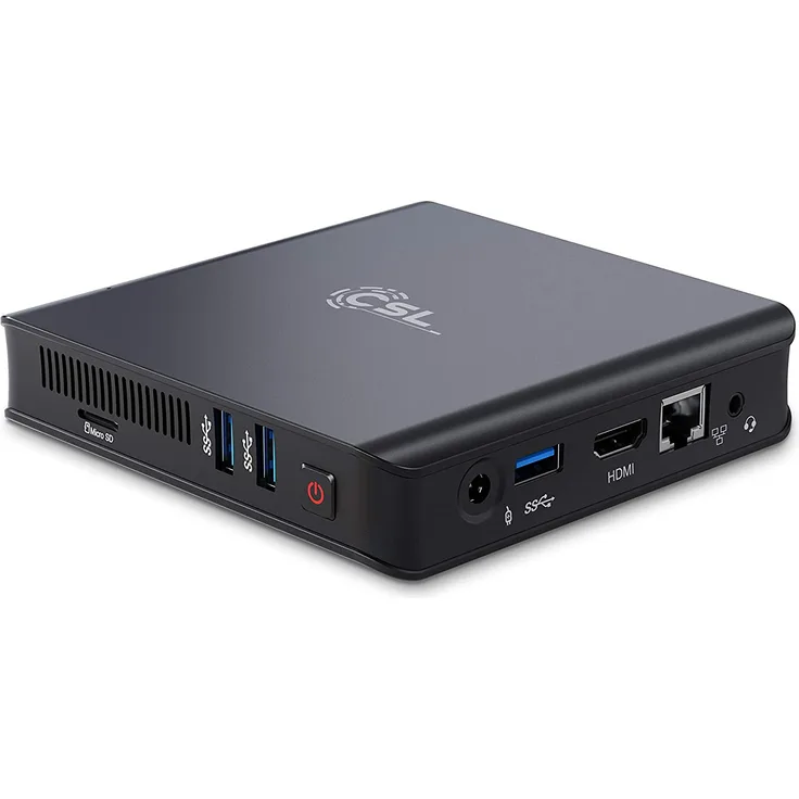 CSL Narrow Box Ultra HD Compact v4 Mini PC Celeron N4120 4GB-128GB Win11 Pro