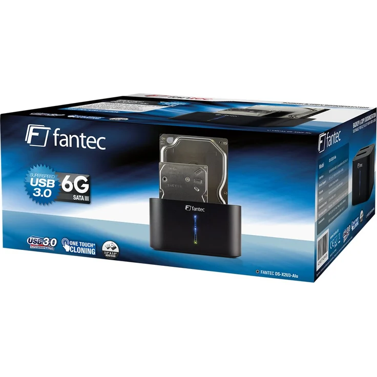 FANTEC DS-X2U3-Alu - Bis zu 2x 6,35cm 2,5Zoll und-oder Bis zu 8,89cm 2x 3,5Zoll SATA HDD Klon & Dockingstation – Bild 2