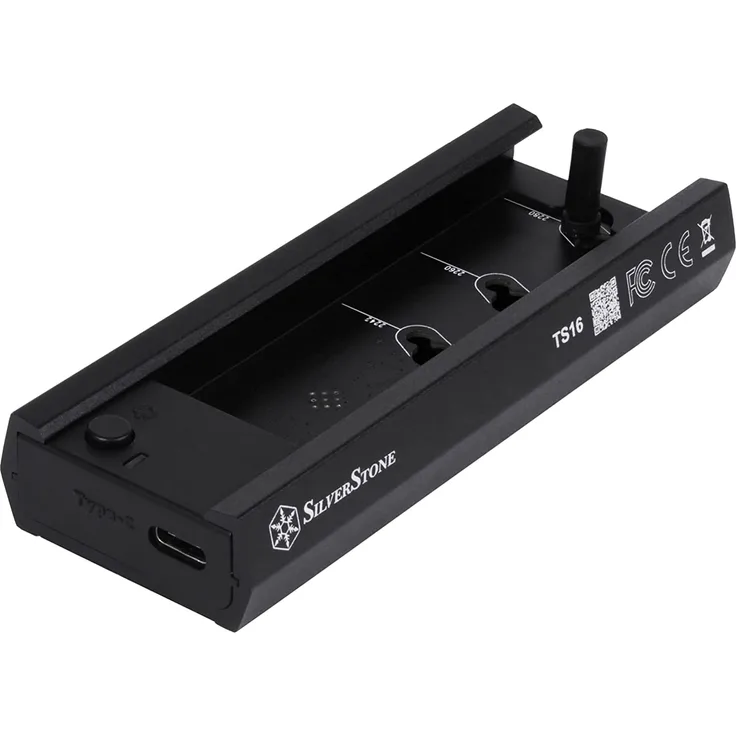 SilverStone Technology TS16, Externe 10-Gb s-SuperSpeed-USB-C-3.2-Gen-2-zu-NVMe SATA-M.2-SSD-Dockingstation
