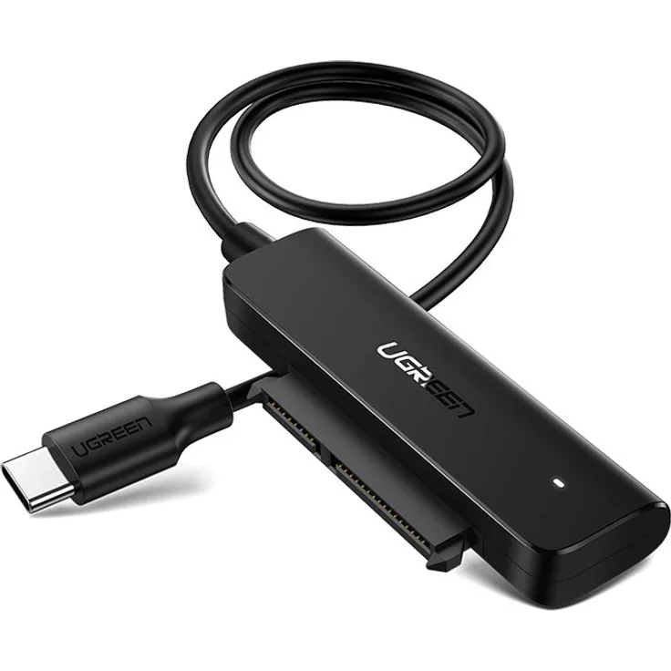 Ugreen Adapter Konverter Externe Festplatte USB Festplattenadapter HDD SSD 2,5'' SATA III 3.0 - USB Typ C 3.2 Gen 1 (SuperSpeed USB 5 Gbps) schwarz (70610 CM321)