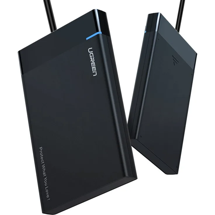 Ugreen Schacht für HDD SSD Festplattengehäuse SATA 2.5'' USB 3.0 Externes Gehäuse schwarz (30847)