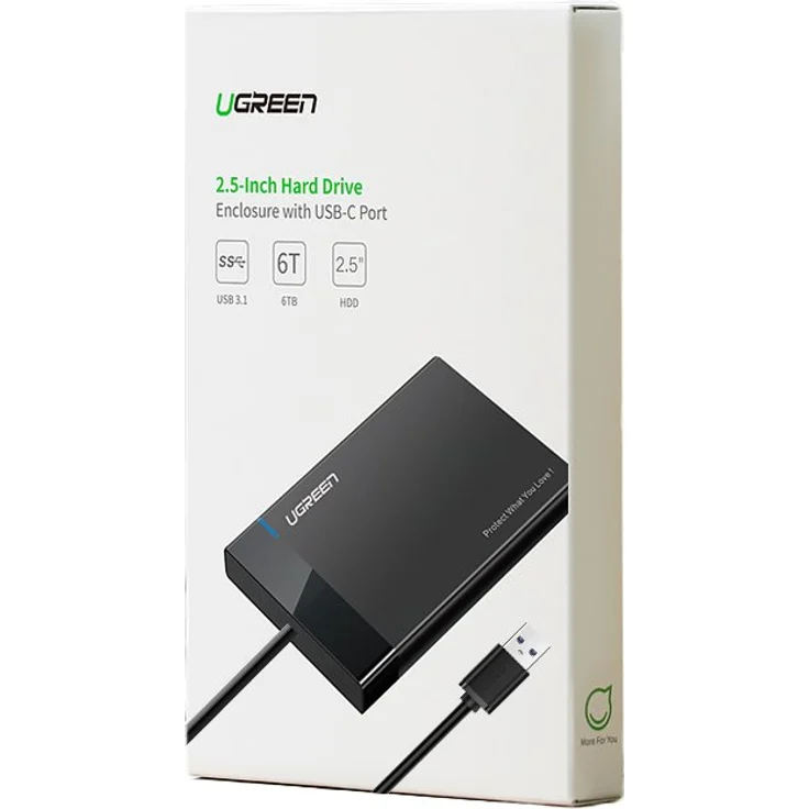 Ugreen Schacht für HDD SSD Festplattengehäuse SATA 2.5'' USB 3.0 Externes Gehäuse schwarz (30847) – Bild 7