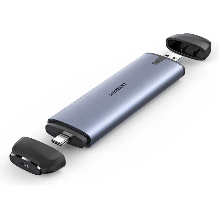 Ugreen M.2 SSD Schacht USB-Laufwerkgehäuse USB Typ C 3.2 Gen 1 (SuperSpeed USB 5 Gbps) B-Key grau (CM298 70533)