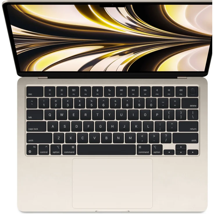 Apple MacBook Air 13 (2022) 13,6 Zoll (2560 x1664) Retina, Apple M2 (8-Core CPU) 8GB RAM, 512GB SSD (Apple 10-Core GPU) macOS, Starlight (MLY23D/A) – Bild 2