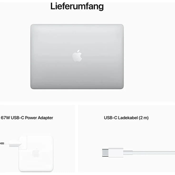 Apple MacBook Pro 13 (2022) - 13,3 Zoll (2560 x 1600) Retina, Apple M2 (8-Core CPU) 8GB RAM, 256GB SSD (Apple 10-Core GPU) macOS, Silber (MNEP3D/A) – Bild 7