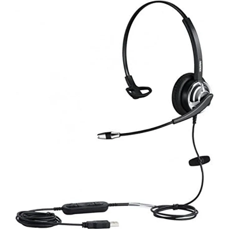 PLUSONIC ALLNET 8805 8.1 MS Headset Stirnband Schwarz Kopfhörer kabelgebunden, Schwarz