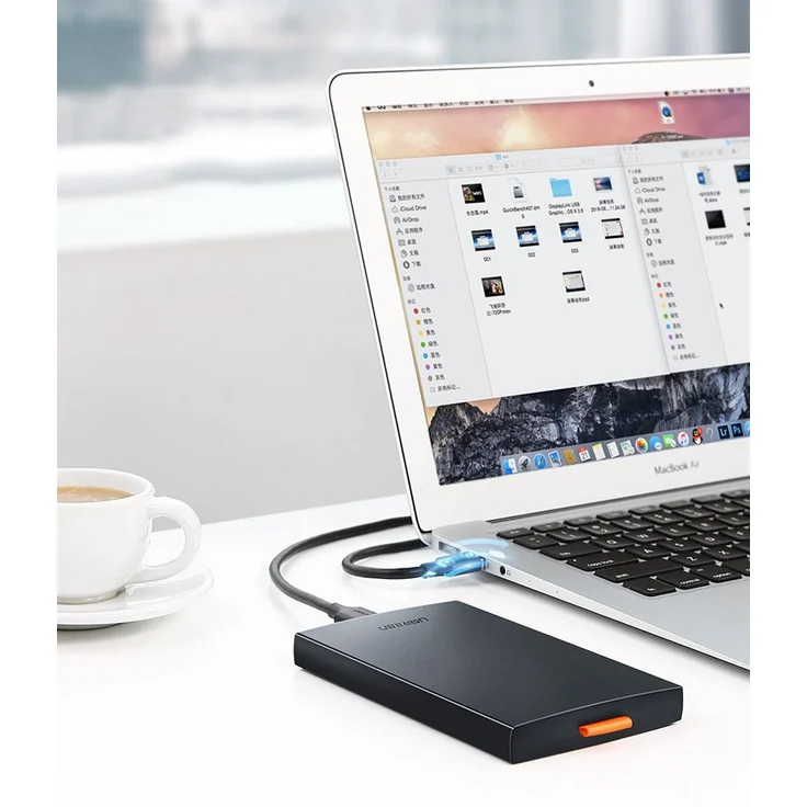 Ugreen Festplattengehäuse HDD SSD SATA 2,5'' USB 3.2 Gen 1 USB SuperSpeed + Kabel schwarz (CM237 60353) – Bild 3
