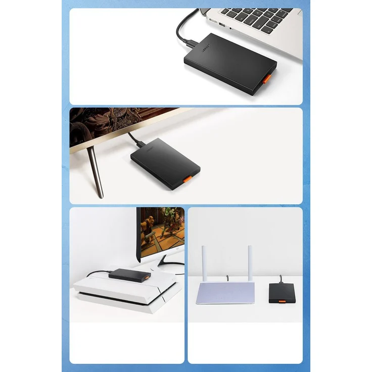 Ugreen Festplattengehäuse HDD SSD SATA 2,5'' USB 3.2 Gen 1 USB SuperSpeed + Kabel schwarz (CM237 60353) – Bild 4