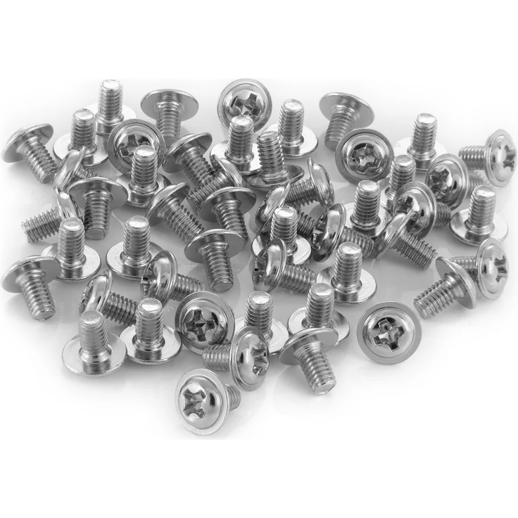 Poppstar Festplattenschrauben für 2,5 Zoll Festplatten, M3x5mm, silber, 50er PC Schrauben Set zur Befestigung von Festplatten (1008194)