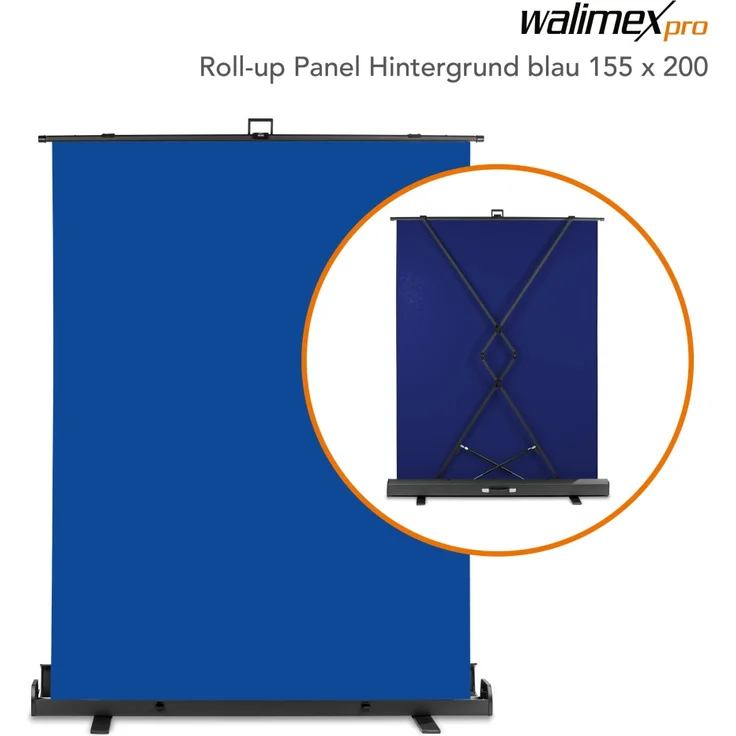 Walimex pro Roll-up Panel Hintergrund blau 155x200 - Preisvergleich – Bild 1