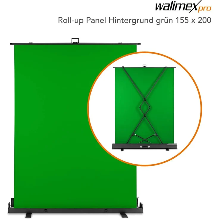 Walimex pro Roll-up Panel Hintergrund grün 155x200 - Preisvergleich – Bild 1