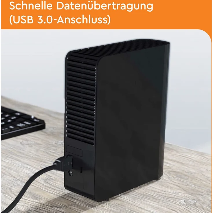 Western Digital WD Elements Desktop-Speicher 20 TB, externe Festplatte, USB 3.0-kompatibel, Zusatzspeicher für Fotos, Musik (WDBWLG0200HBK) – Bild 4