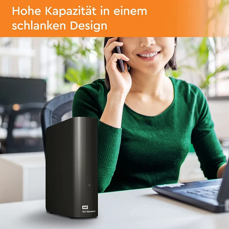 Western Digital WD Elements Desktop-Speicher 20 TB, externe Festplatte, USB 3.0-kompatibel, Zusatzspeicher für Fotos, Musik (WDBWLG0200HBK) – Bild 5