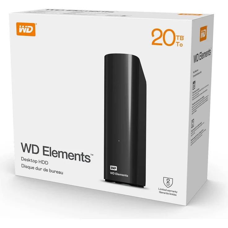 Western Digital WD Elements Desktop-Speicher 20 TB, externe Festplatte, USB 3.0-kompatibel, Zusatzspeicher für Fotos, Musik (WDBWLG0200HBK) – Bild 6