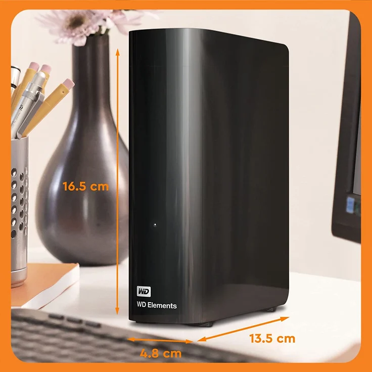 Western Digital WD Elements Desktop-Speicher 20 TB, externe Festplatte, USB 3.0-kompatibel, Zusatzspeicher für Fotos, Musik (WDBWLG0200HBK) – Bild 2