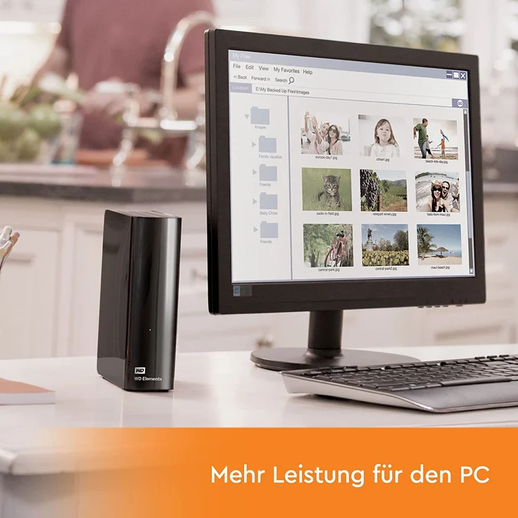 Western Digital WD Elements Desktop-Speicher 20 TB, externe Festplatte, USB 3.0-kompatibel, Zusatzspeicher für Fotos, Musik (WDBWLG0200HBK) – Bild 3
