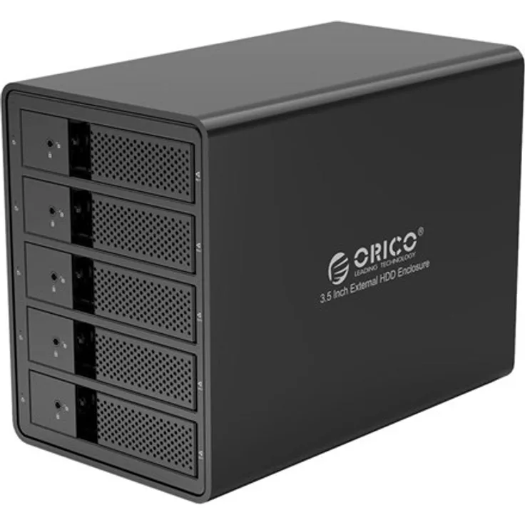 ORICO Festplatten Dockingstation, Externe USB 3.0 zu SATA Dualschacht Festplatten-Dockingstation für 2,5'' und 3,5'' SATA HDD und SSD, 80 TB (9558U3-EU-BK-BP)
