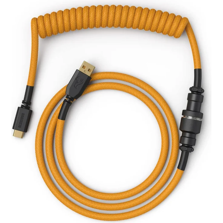 Glorious PC Gaming Race Coiled Cable Glorious Gold, USB-C auf USB-A Spiralkabel, USB C Kabel Spiralkabel, Coiled Cable Keybo – Bild 1