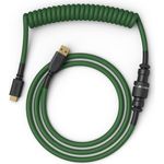 Glorious PC Gaming Race Coiled Cable Forest Green, USB-C auf USB-A Spiralkabel, USB C Kabel Spiralkabel, Coiled Cable Keyboa