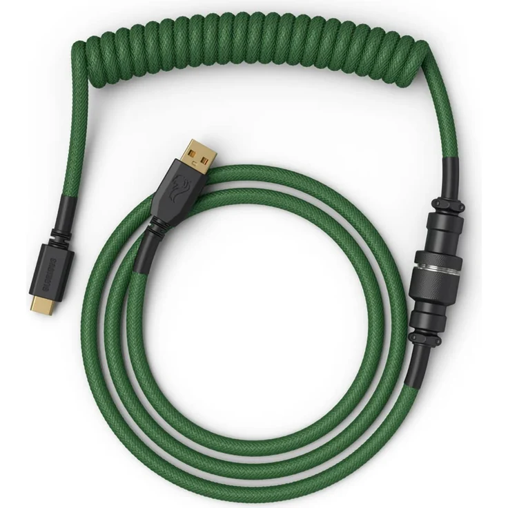 Glorious PC Gaming Race Coiled Cable Forest Green, USB-C auf USB-A Spiralkabel, USB C Kabel Spiralkabel, Coiled Cable Keyboa – Bild 1