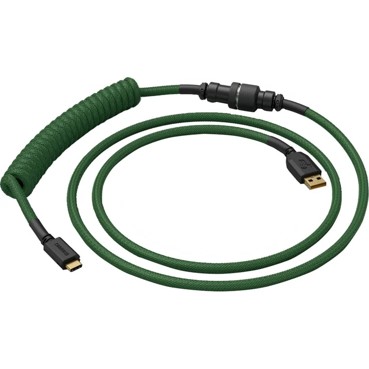 Glorious PC Gaming Race Coiled Cable Forest Green, USB-C auf USB-A Spiralkabel, USB C Kabel Spiralkabel, Coiled Cable Keyboa – Bild 2