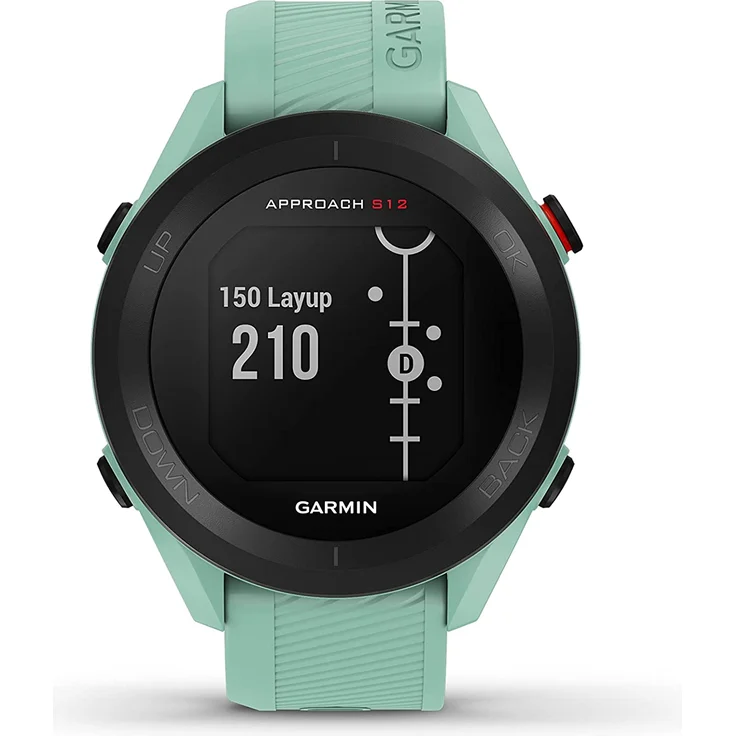 Garmin Approach S12 Golf-Uhr mit Schlagweitenmessung und Distanzangaben GPS, Unisex, 43,7mm, Kunststoffgehäuse, Mintgrün/Schwarz – Bild 2