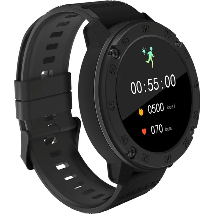 Blackview X5 Smartwatch Unisex, 46, 9mm, Silikonarmband, Schwarz