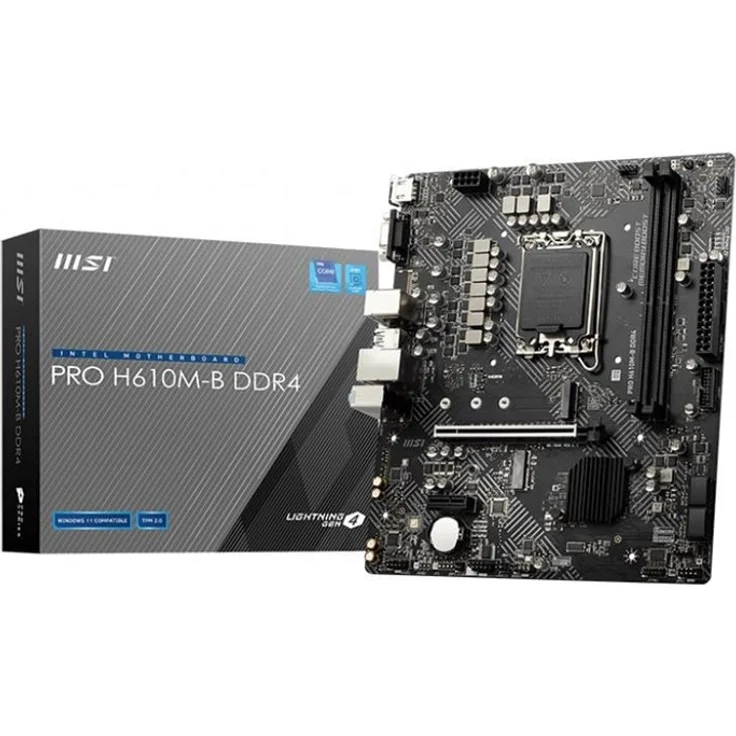 MSI PRO H610M-B DDR4 Mainboard, Micro-ATX - unterstützt Intel Core Prozessoren 12. Generation, LGA 1700, 2 x DIMMs (3200MHz) – Bild 2