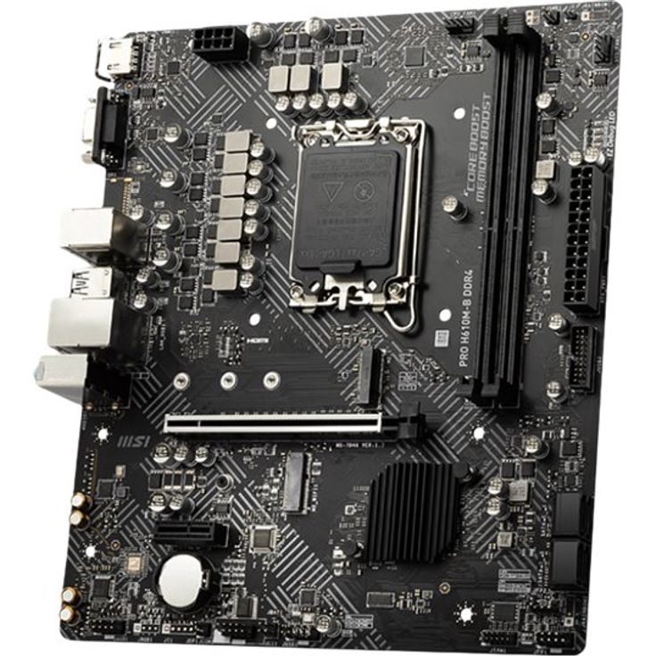 MSI PRO H610M-B DDR4 Mainboard, Micro-ATX - unterstützt Intel Core Prozessoren 12. Generation, LGA 1700, 2 x DIMMs (3200MHz) – Bild 1