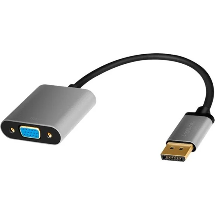 LogiLink DisplayPort adapter.DP-M to VGA-F.1080p-60Hz alu black-grey 0.15 m