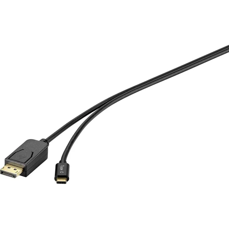 Renkforce USB-C - DisplayPort Adapterkabel USB-C Stecker, DisplayPort Stecker 1.80m Schwarz RF-4538166 USB-C-Displaykabel