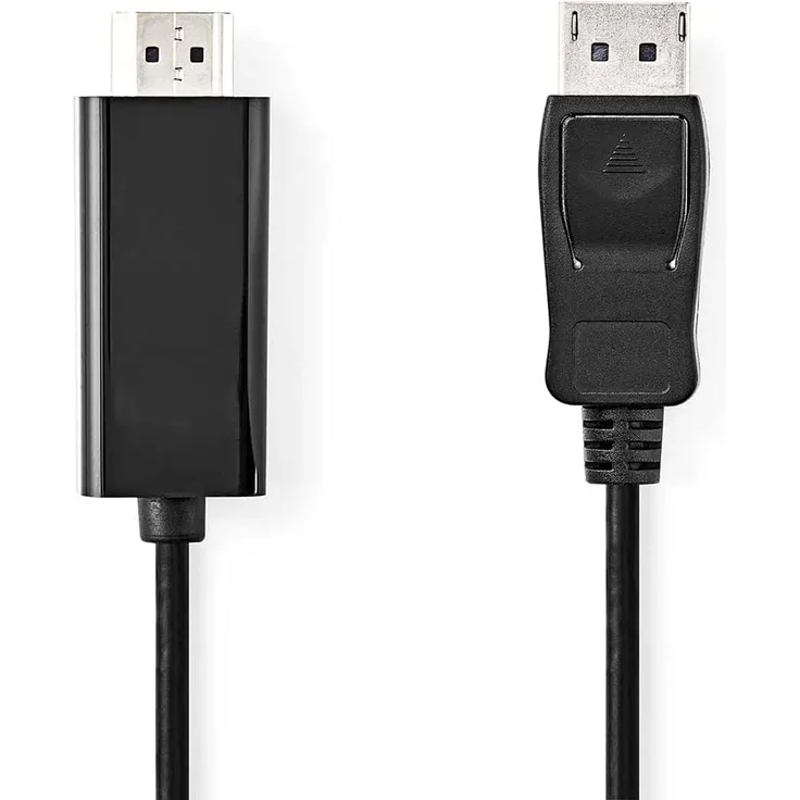 NEDIS Displayport-Kabel DisplayPort Stecker HDMI Stecker 4K30Hz Vernickelt 1.00 m Rund PVC Anthrazit Box