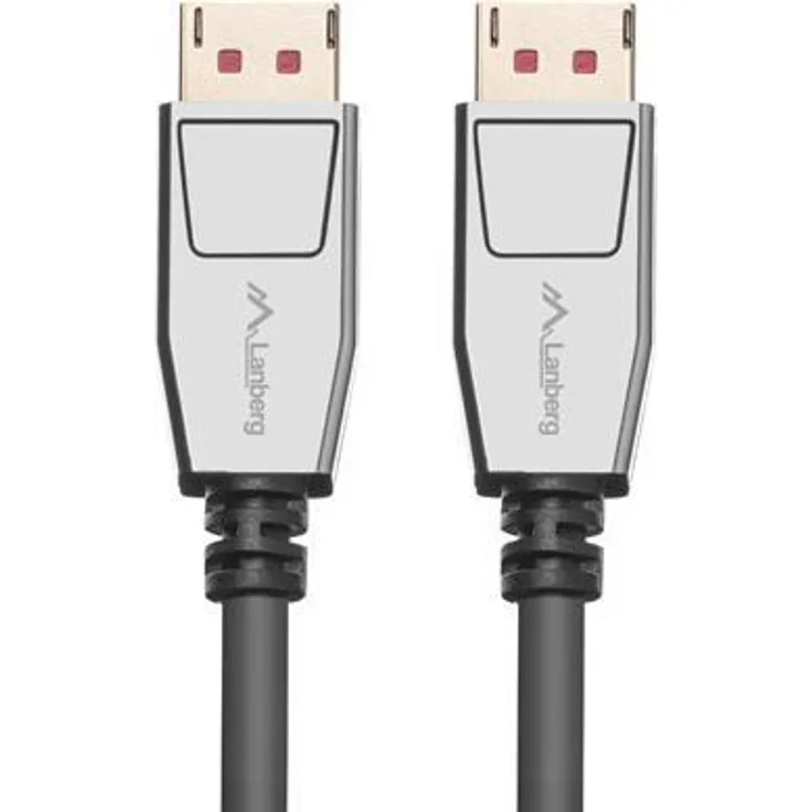 Lanberg CA-DPDP-20CU-0018-BK DisplayPort-Kabel 1,8 m Schwarz - Silber (CA-DPDP-20CU-0018-BK)