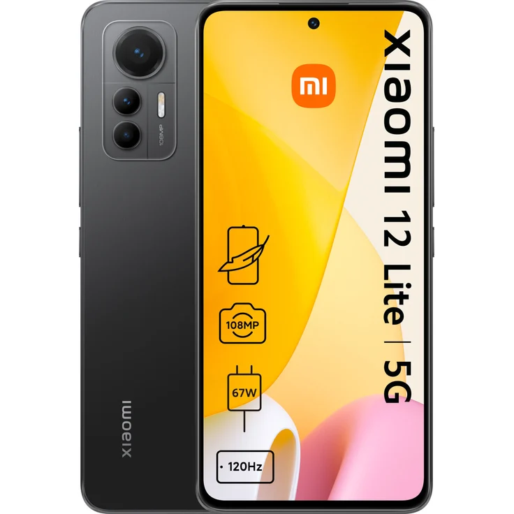 Xiaomi 12 Lite 5G Smartphone 16,637cm (6,55 Zoll) AMOLED-Display, 256GB interner Speicher, 8GB RAM, Dual-SIM, Android 12, Schwarz – Bild 1