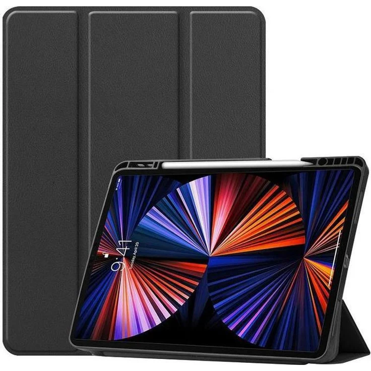 CoreParts Tri-fold Caster Cover für Apple iPad Pro 12.9 (2021) (5. Gen), Schwarz