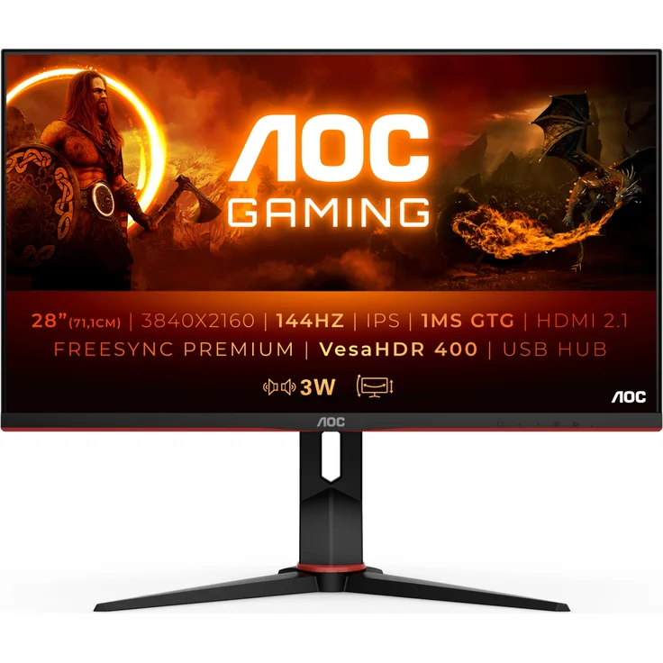AOC Monitor U28G2XU2-BK, 28 Zoll – Bild 1