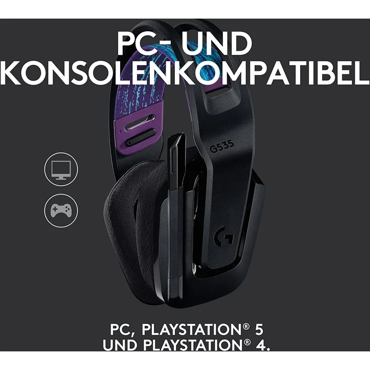 Logitech G535 Lightspeed, Kopfhörer Over-Ear, USB, Discord (981-000972) – Bild 5