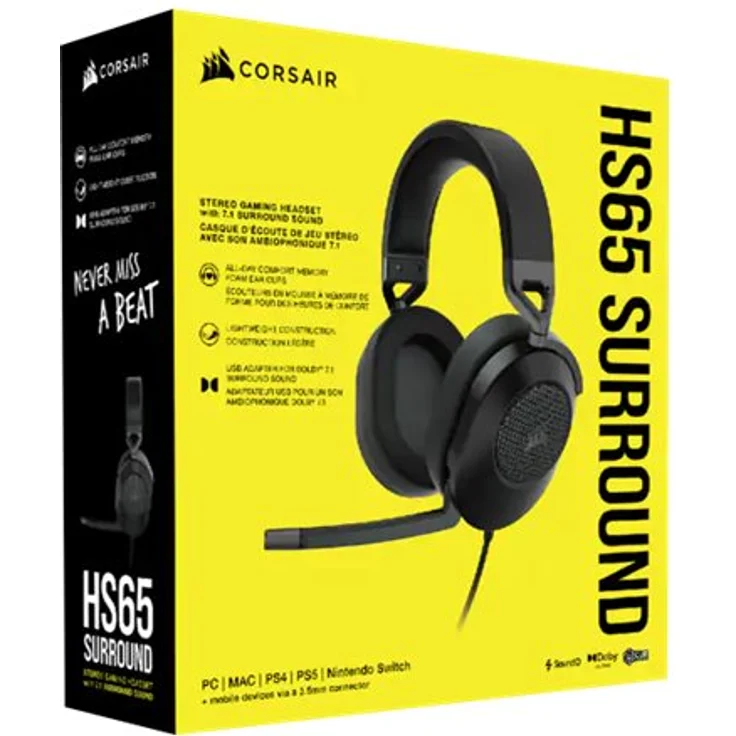 Corsair Gaming HS65 SURROUND Headset ohrumschließend, Schwarz – Bild 8