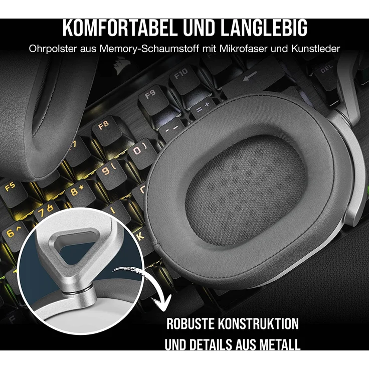 Corsair Gaming HS65 SURROUND Headset ohrumschließend, Weiß – Bild 4
